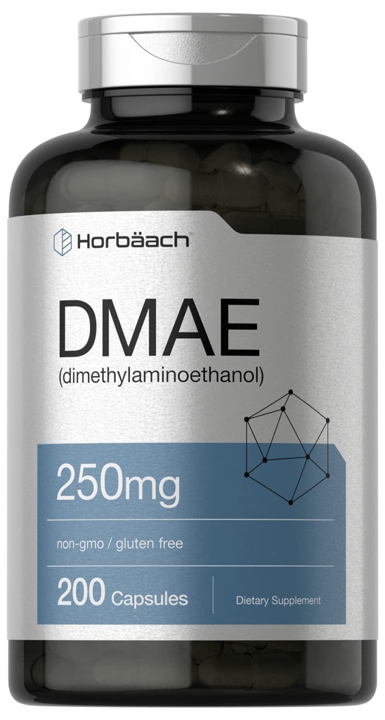 ホルバハ DMAE サプリメント | 250mg | 200 カプセル | ノンGMO グルテンフリー | DMAE ビットレート