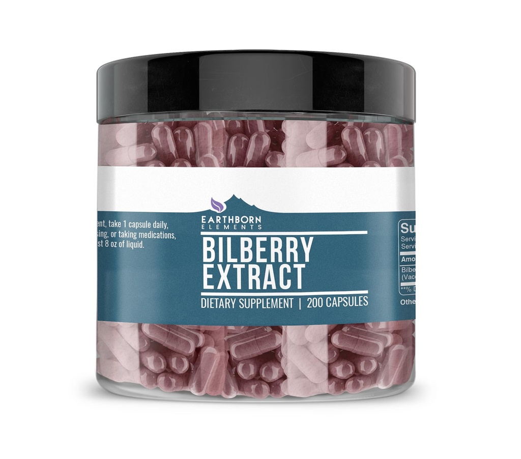 地球の要素のBilberryのエキス200のカプセル、純粋及びUndiluted、添加物無し