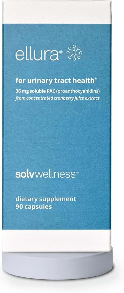 Solv Wellness Ellura 臨床的に証明されたクランベリーの補足: 100% の生物利用できる PAC、90 カプセルの 36mg の UTIs の頭を得る