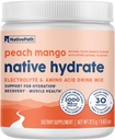 BCAAs、Peach Mango Hydration、Keto & Paleo フレンドリー、30 のサービングが付いている NativePath のネイティブ Hydrate、ゼロ砂糖、電解質の粉