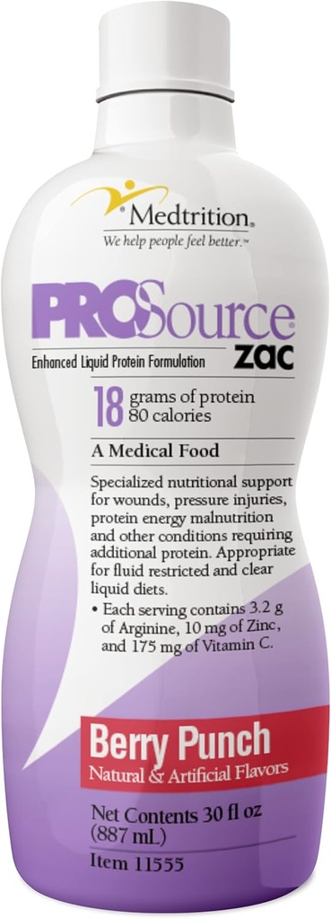 MedtritionのProSource Zacのベリー エネルギー パンチ(4本のびんのパック)