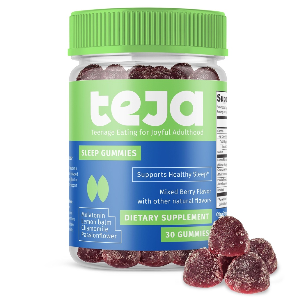 TEJAはティーンと大人のためのサポートガミー、0.3mg MelatoninのChewable Gummy、MelatoninのChewable、30のガミーを眠ります