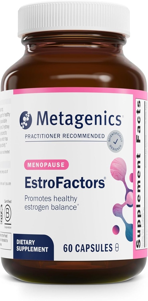 Metagenics EstroFactors - Estrogen Metabolism & Detox Support with Beta-Carotene, Curcumin & Phytonutrients - Supports Women's Health, Heart & Menopause Relief* - Non-GMO Gluten-Free - 60 Tablets