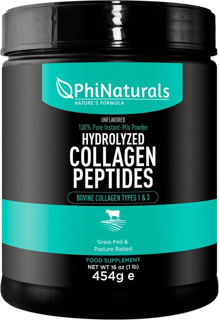 PhiNaturals Hydrolyzed Collagen Peptides Powder (unflavored) for Women and for Men - 草 Fed Bovine Beef コラーゲン