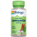 SOLARAY真のハーブシナモンバーク1000mg - 地上シナモンサプリメント - 全体的なウェルネスのためのハーブサポート - 非GMOプロジェクト検証 - ビーガンカプセル、60日保証 - 30サービング、60ベジーキャップ