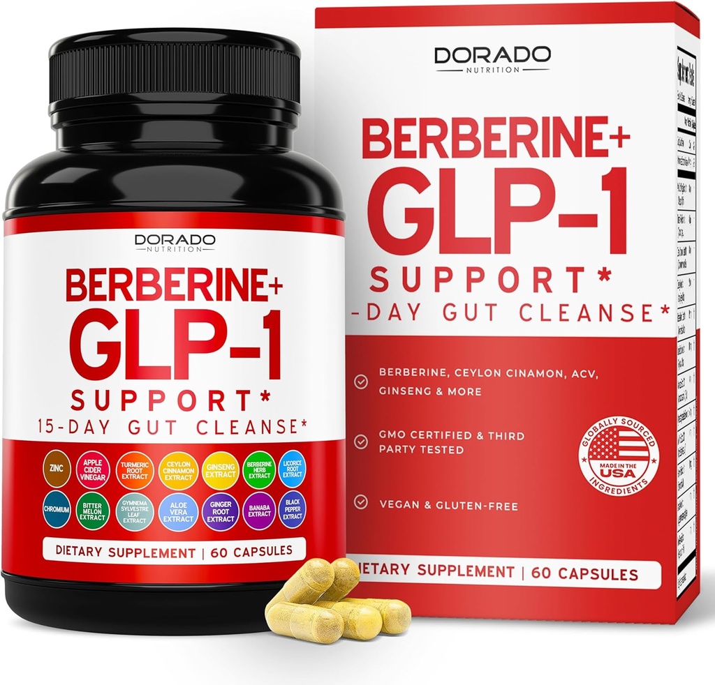 GLP-1サプリメント14 in 1フォーミュラ(Berberine、ACV、Chromium、Ceylon Cinnamon、Turmeric&More)サポートGut Health&Metabolism - サードパーティテスト、ビーガンセーフ&USAメイド