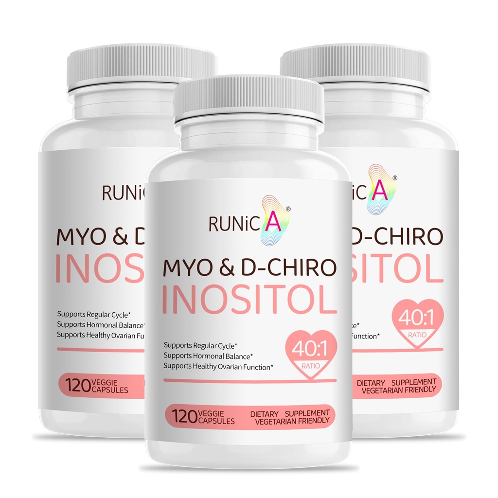 女性のためのMyo-Inositol及びD-Chiro Inositolの補足 - 理想的な40:1の比率-サポート女性のホルモンのバランス及び豊饒及びOvarianの健康-ビーガン粉のカプセル- 90日の供給