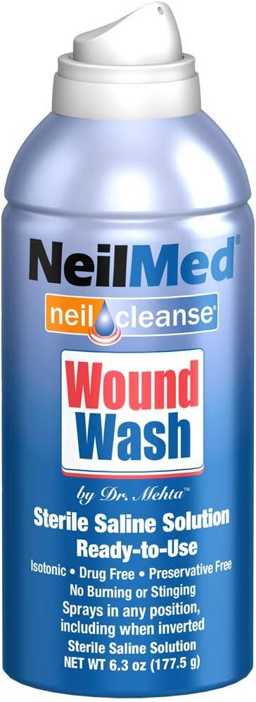 NeilMed Cleanse Sterile Saline Wound Wash, 6.3 Ounce