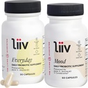 LiiV Mood Boosting Probiotic & Premiumの毎日プロバイオティックバンドル、全身のウェルネス、消化器及び免疫サポート
