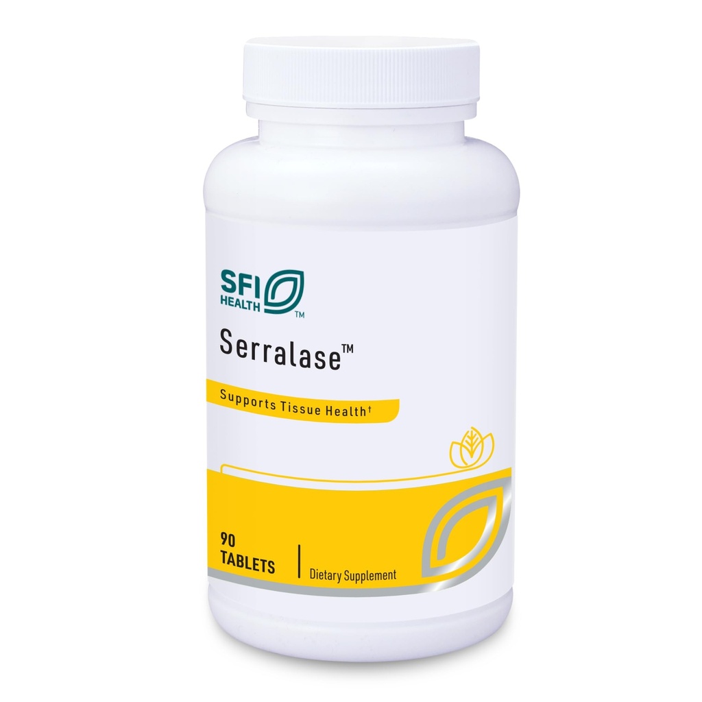 Klaire Labs SFI Health Serralase - ベジタリアンプロテオリン系酵素ブレンド(Serratia Peptidase & Bromelain for Digestion)、Papaya & Pineapple、Hypoallergenic(90 Enteric上塗を施してあるタブレット)