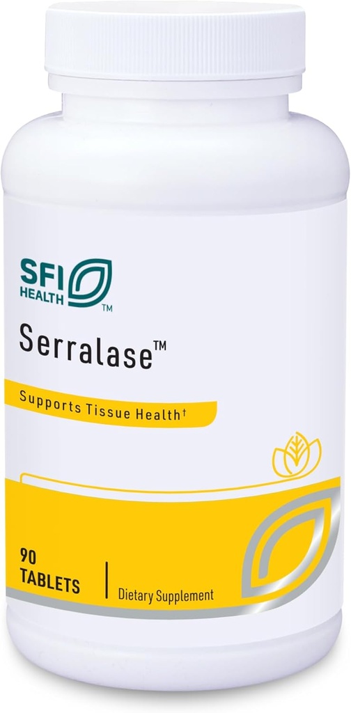 Klaire Labs SFI Health Serralase - ベジタリアンプロテオリン系酵素ブレンド(Serratia Peptidase & Bromelain for Digestion)、Papaya & Pineapple、Hypoallergenic(90 Enteric上塗を施してあるタブレット)