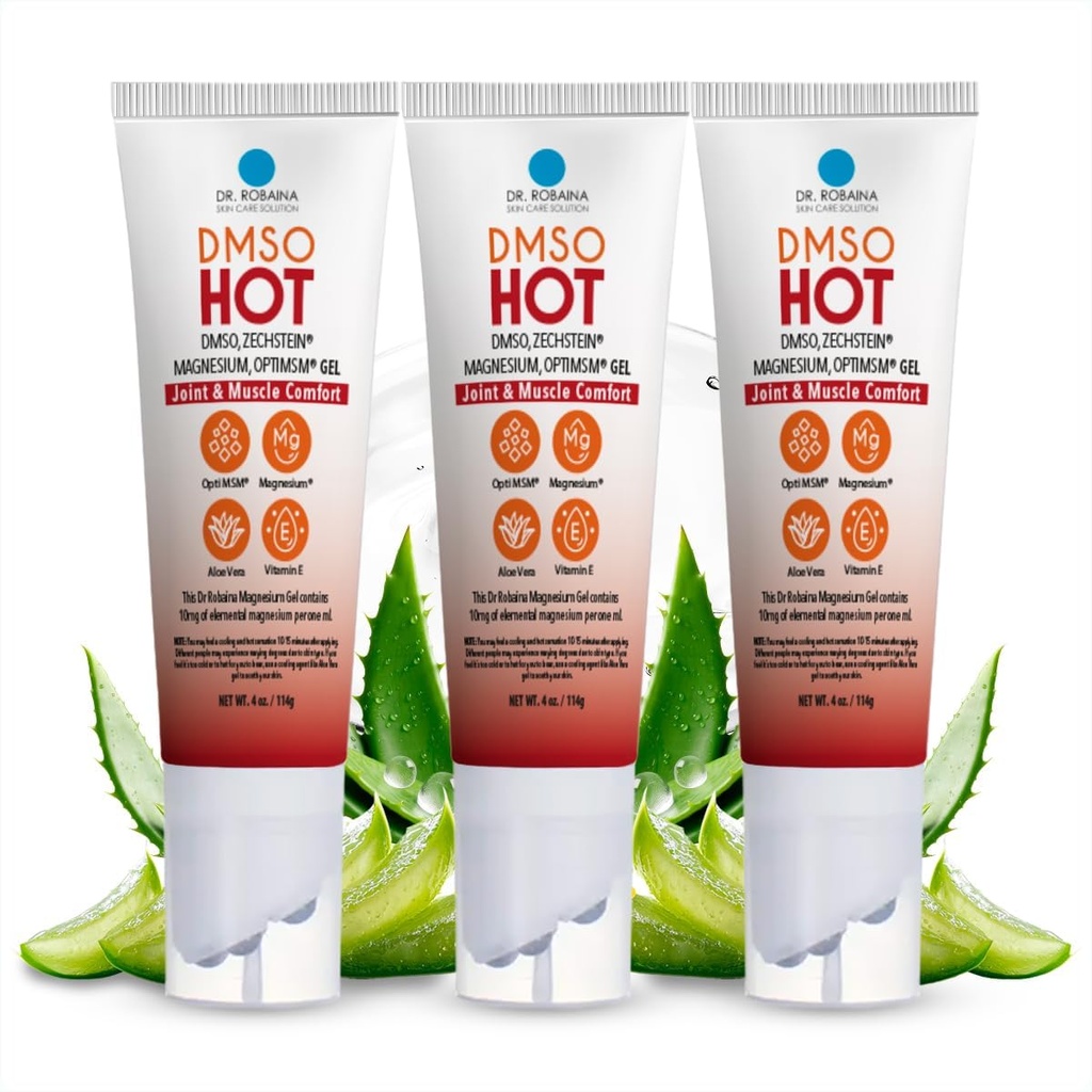 Dr. Robaina DMSO ホットロールオン - 99.9% 純粋な医薬品グレード | ターゲティング熱用マルチボールアプリケーター | ゼッハステインマグネシウム、MSM、アルニカ、アロエベラ、ビタミンE - 4 oz | アメリカ製