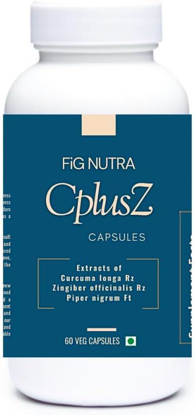 FiG NutraのCPlusZ:ブラックペッパー&ジンジャーエキスとの高い効力のクルクミン - ジョイント&メタボリックと抗酸化サポートのための強化式 - 60ベジキャップ