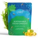 Calgeeビーガンオメガ3-450mg DHA&EPA脂肪酸 - 持続可能な藻油 - 植物ベースの魚油代替 - カラギーナンフリーソフトゲル(60 Ct)