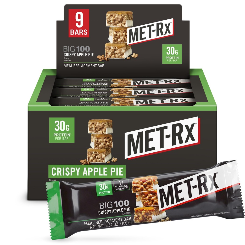 MET-Rx 大きい 100 の Colossal 蛋白質棒、Crispy の Apple の部分食事の取り替え棒、9 の計算