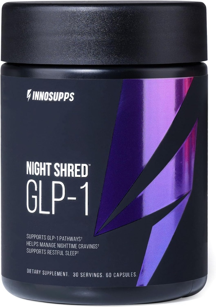InnoSupps Night ShredTM GLP-1 | 夜間メタボリック + 睡眠サポート | Akkermansia + Ashwagandha | 60 カプセル 30 サービング.