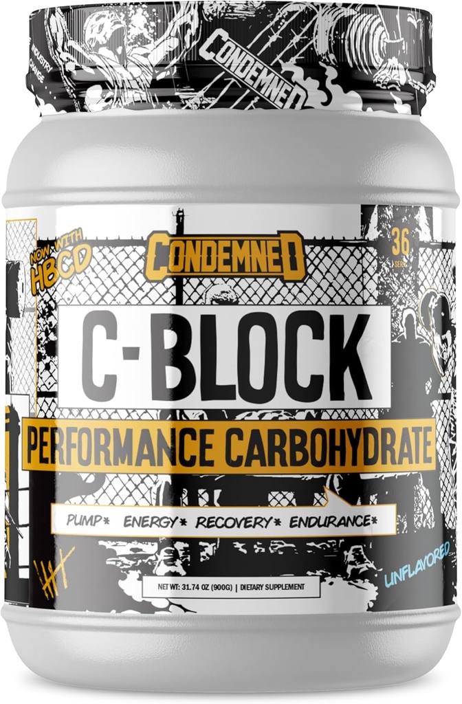 CONDEMNED Labz C-Block Performance Carbohydrate Powder | 25g Carb10, Highly Branched Cluster Dextrin | Rapid Digestion | Boost Stamina & Recovery | 36 Servings (Unflavored)