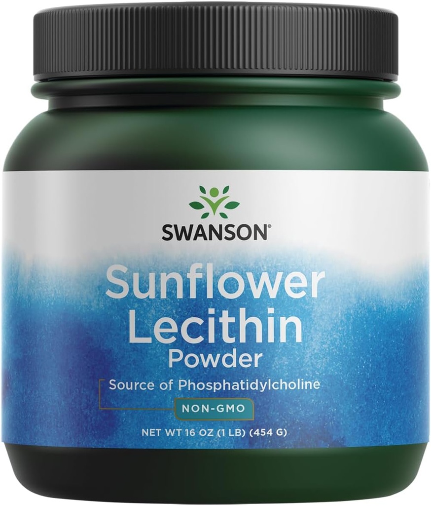 Swanson Sunflower Lecithin Brain Health Nervous System Support Non-GMO Soy Free Vegetarian 16 oz (1lb) 454 グラムパウダー