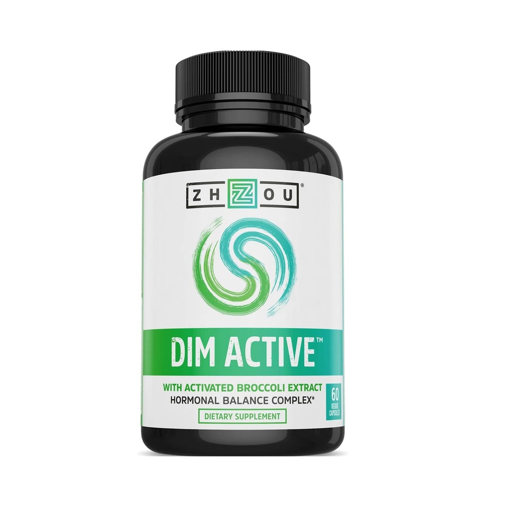 Zhou DIMアクティブ - DIMサプリメント, 女性のためのホルモンバランス & 男性, 250mg Diindolylmethaneとホルモンサポート - 60ビーガンカプセル