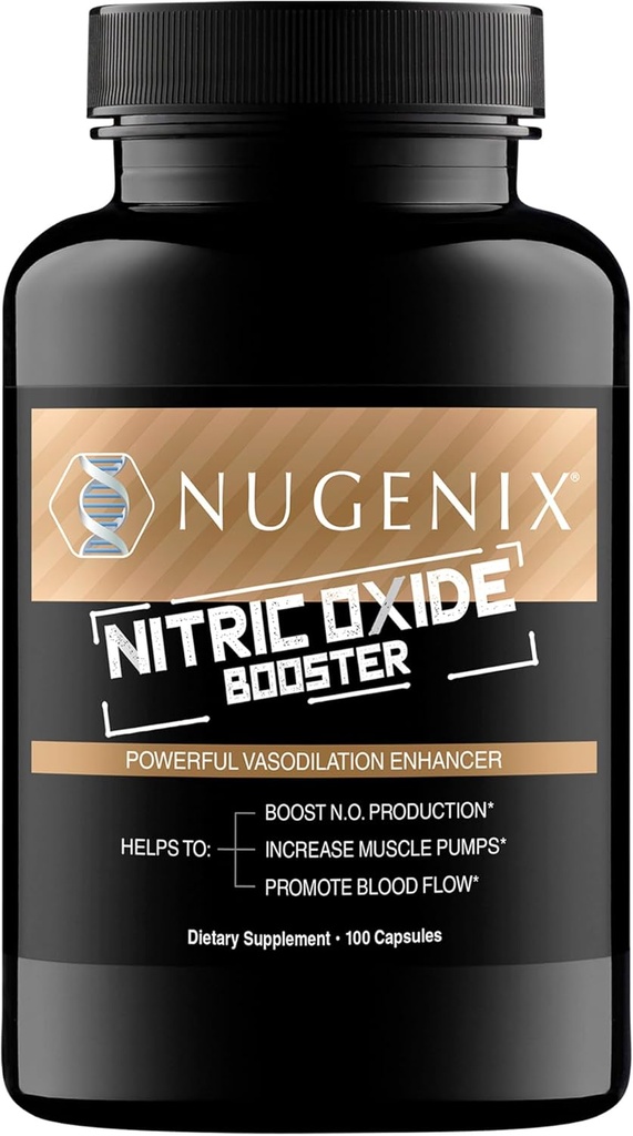 Nugenix Nitric酸化物ブースターサプリメント - Nitric酸化物の流れ、L-アルギニン、L-シトルリン、パインバーク抽出物 - Vasodilator - 100カプセル