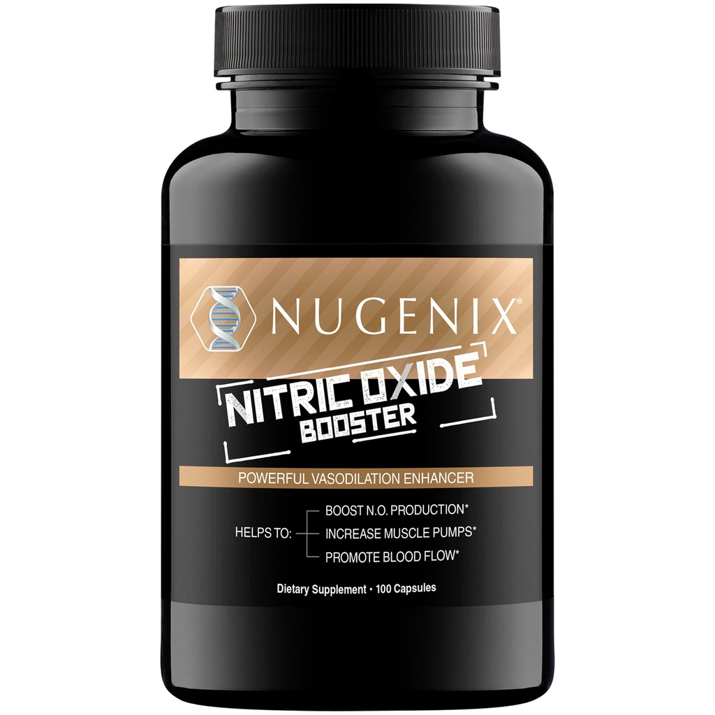 Nugenix Nitric酸化物ブースターサプリメント - Nitric酸化物の流れ、L-アルギニン、L-シトルリン、パインバーク抽出物 - Vasodilator - 100カプセル