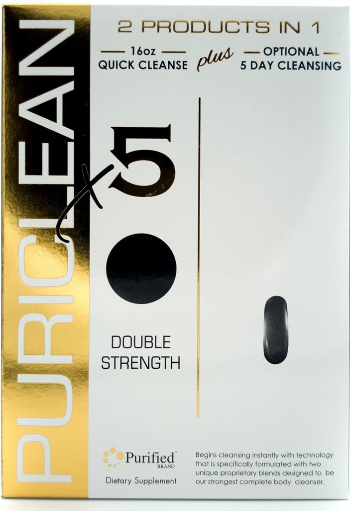 Puriclean X5 1デトックスで完全なボディクレンザー2 - 二重強さのクレンジング サポート - フラッシュアウト毒を解毒する5日- 20カプセル+ 1つの速いSoftgel (2パック)