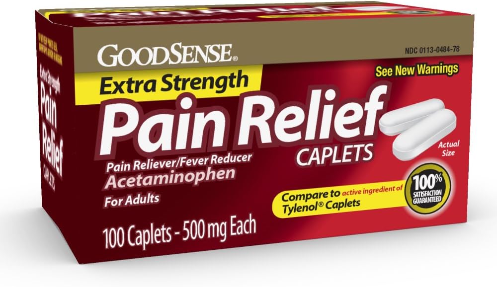 GoodSenseの余分強さの痛みの軽減-アセトアミノフェンのカプレット500のmg - 頭痛、筋肉アチェ、関節炎の救助、100の計算