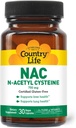 カントリーライフN-アセチルシステイン(NAC)750mg - プレミアム肝臓サポートと肺の健康サプリメント - 強力な抗酸化保護、肝臓デトックス&クレンジング、免疫サポート、30ベジタリアンカプセル