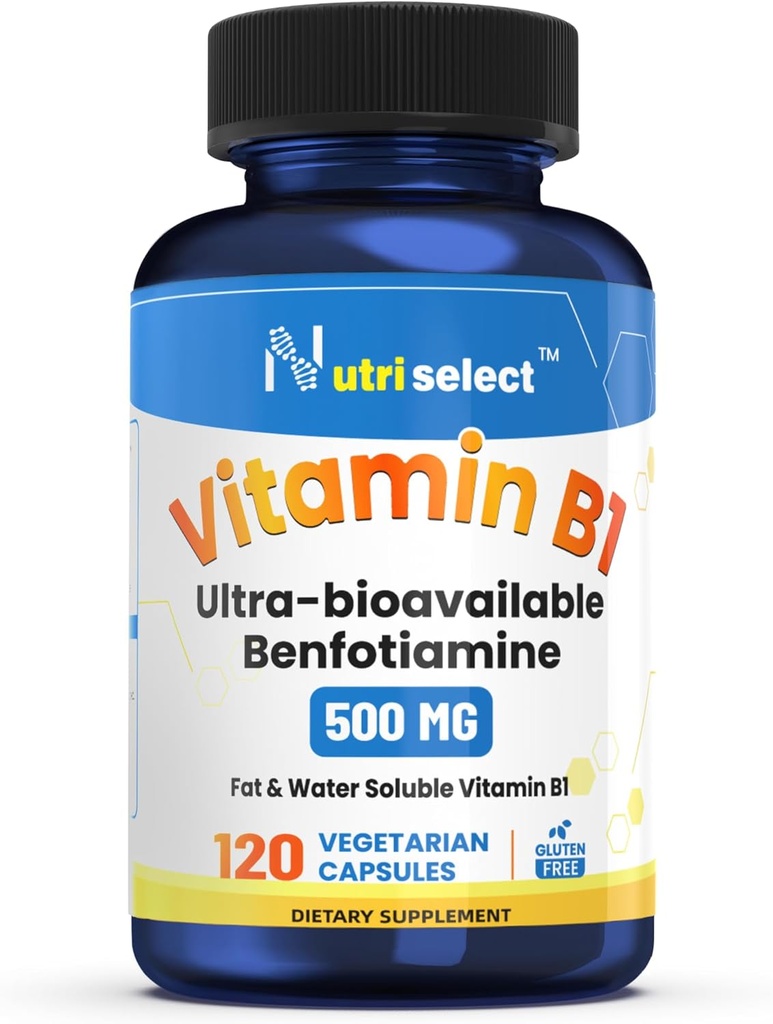 カプセルあたりビタミンB1の500mg、この製品は120カプセルのパックで来て、非GMO、ビーガン、グルテンフリーです
