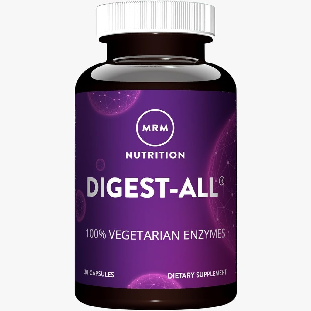 MRM Nutrition Digest-All ® | Digestive Enzymes | Improved digestion and absorption | Lactase + Amylase + Lipase | May help with bloating and gas | 100% Vegetarian | Gluten-Free | 15 servings