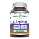 アメイジングフォーミュラ L-アルギニンサプリメント | 500 Mg | 250カプセル | 男性用アミノ酸サプリメント | 非GMO | グルテンフリー | アメリカ製