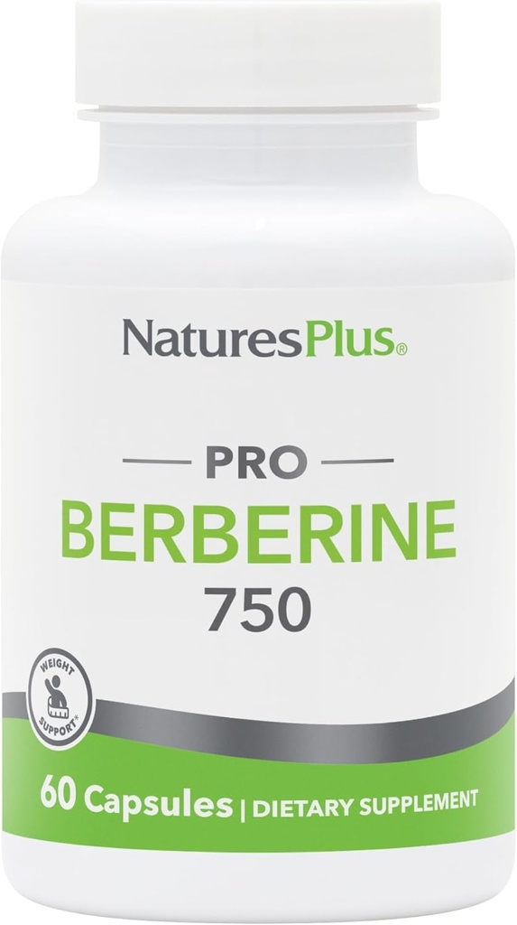 Natures Plus PRO Berberine 750 mg - 60カプセル - ヘルシーな代謝をサポート - 非GMO、ビーガン&グルテンフリー - 30サービング