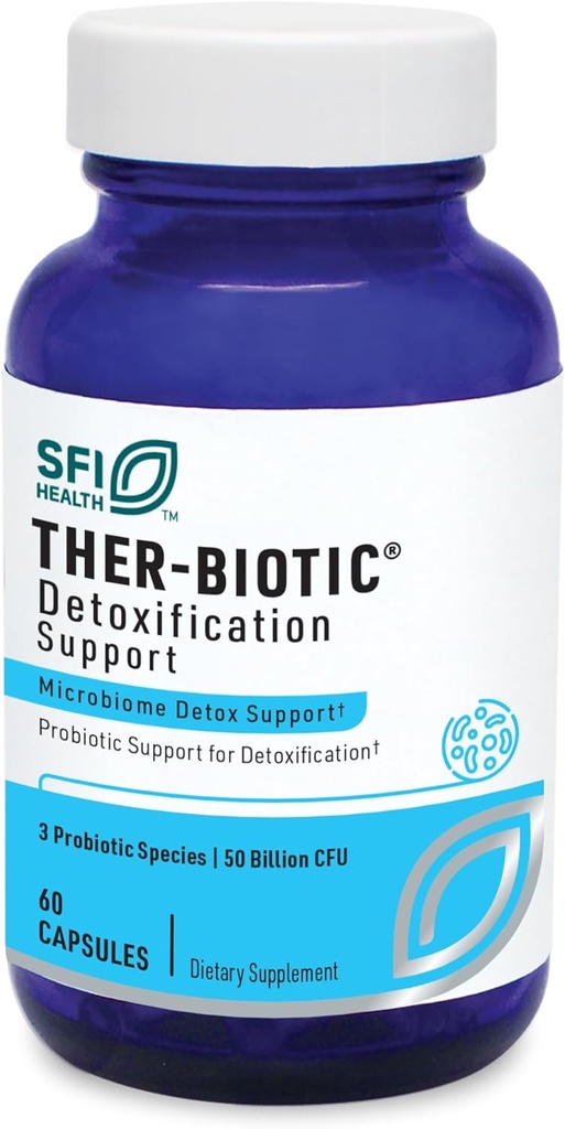 SFI Health Klaire Labs Ther-Biotic Probiotic Supplement - 50 Billion CFU Probiotics - GI Detox、Digestive + Colon Health - Hypoallergenic Lactobacillus + Bifidobacterium(60カプセル)をサポート