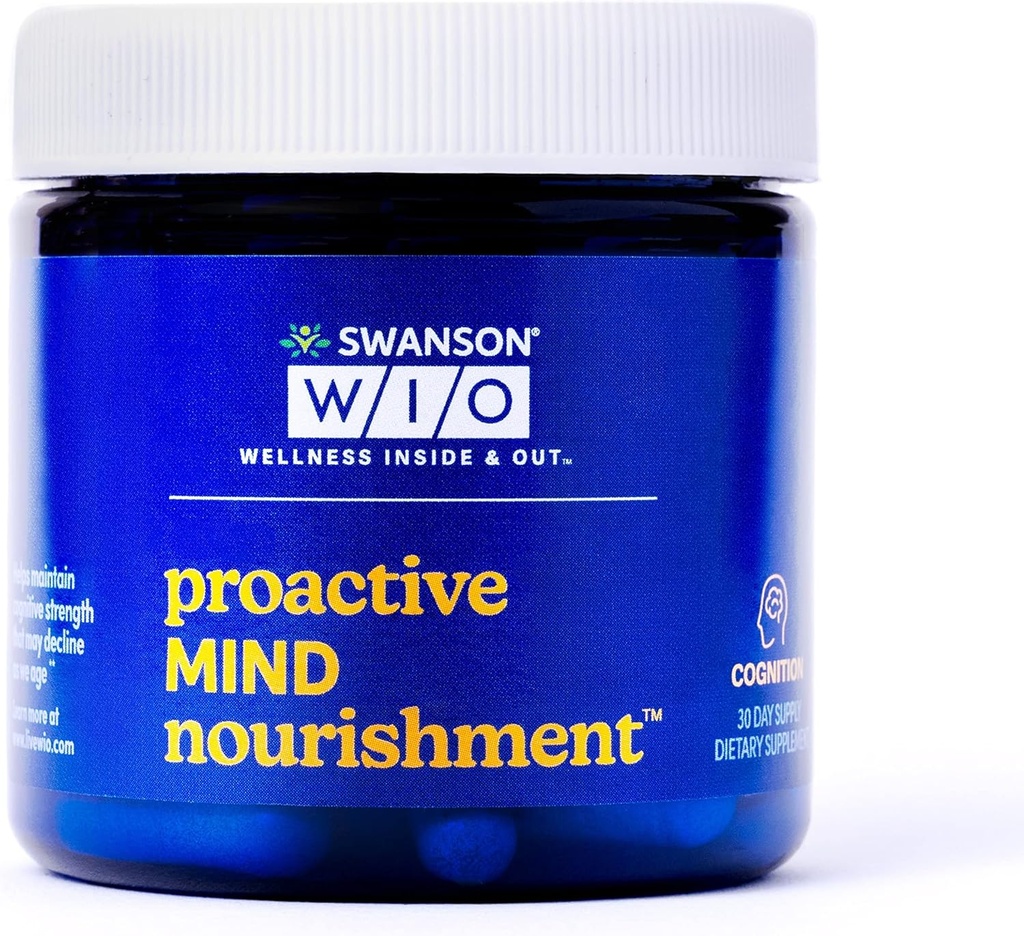 Swanson WIOTM プロアクティブなマインド栄養TMハーブ、脳の健康、より良い記憶、NeuroFactor® + Sharp-PS®、Bビタミン、グルテンフリー、ビーガン、メンタルウェルネス、30ベジギーカプセル(30日の供給)