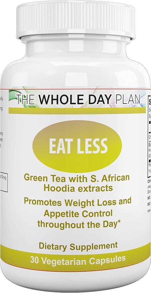 The WHOLE DAY Plan EAT LESS - Weight Loss Pills for Women and Men That Works Fast - Appetite Suppressant Fat Burning Supplements, 30 capsules, Made in USA