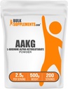 BulkSupplements.com AAKG Powder - Arginine AKG Supplement, Nitric Oxide Supplement, Unflavored & Gluten Free, 2.5g per Serving, 500g (1.1 lbs) (Pack of 1)
