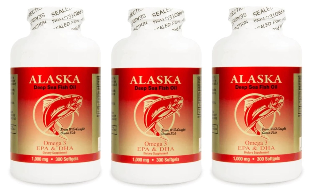 3 X 300 Alaskaの深い海のオメガ3の魚油=900Caps、EPA/DHA、FRESH、新しい項目よいプロダクト!