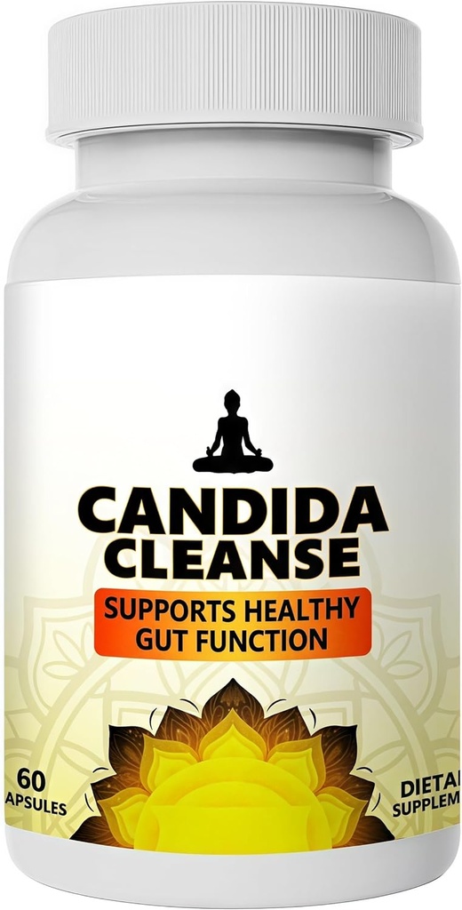 Candida Cleanse - Gut & Colon Support - 60 Capsules - Natural Herbal Formula for Men & Women - Intestinal Detox & Anti Yeast Support with Oregano Leaf, Wormwood, Black Walnut, Caprylic Acid