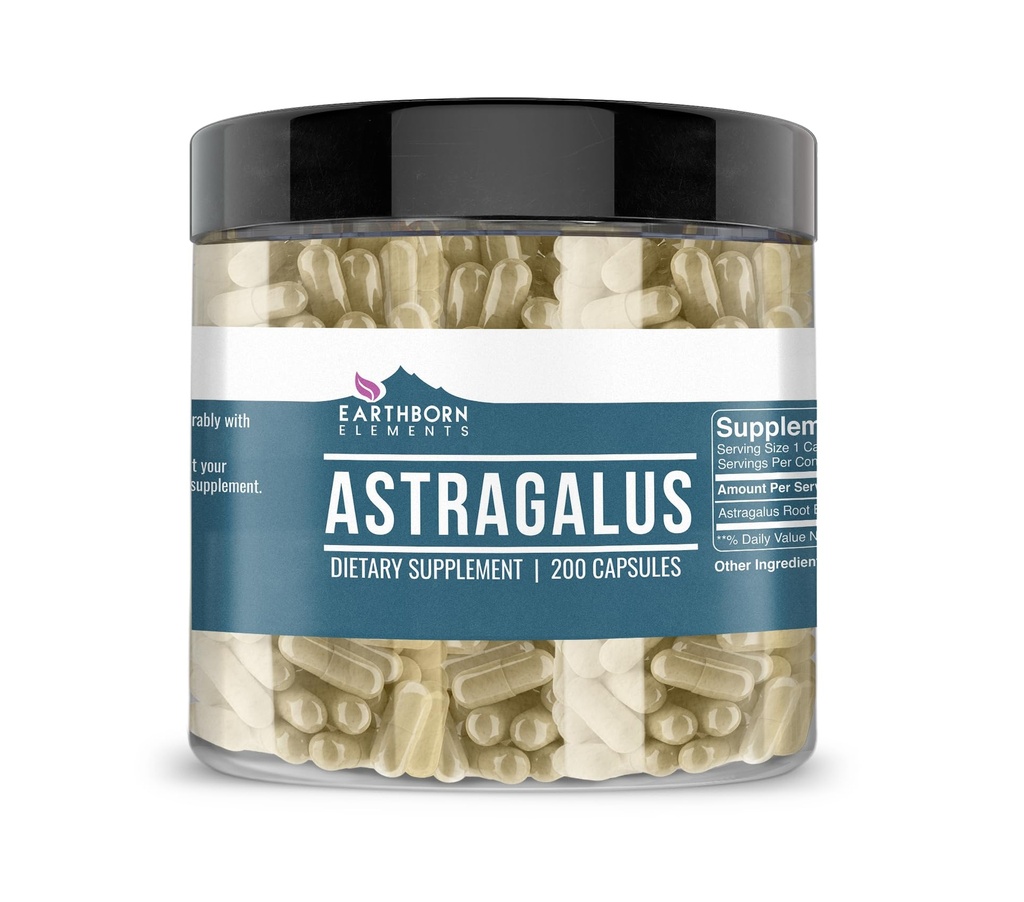 地球の要素のAstragalusのエキス200のカプセル、純粋及びUndiluted、添加物無し
