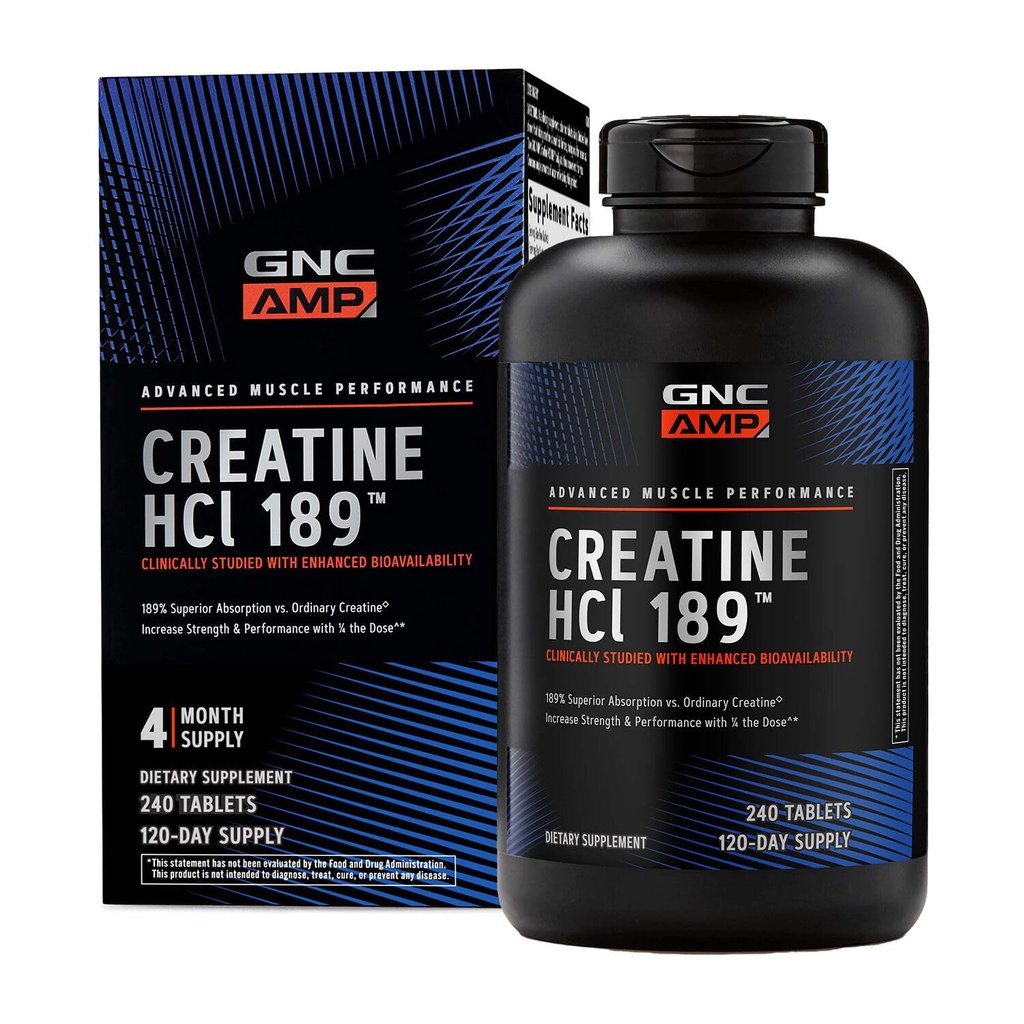 GNC AMPのクレアチンHCl 189の丸薬、臨床的に証明された強さ及び筋肉建築者、運動性能、エネルギー生産、回復補足、速い吸収、グルテンフリーの方式、120のサービング