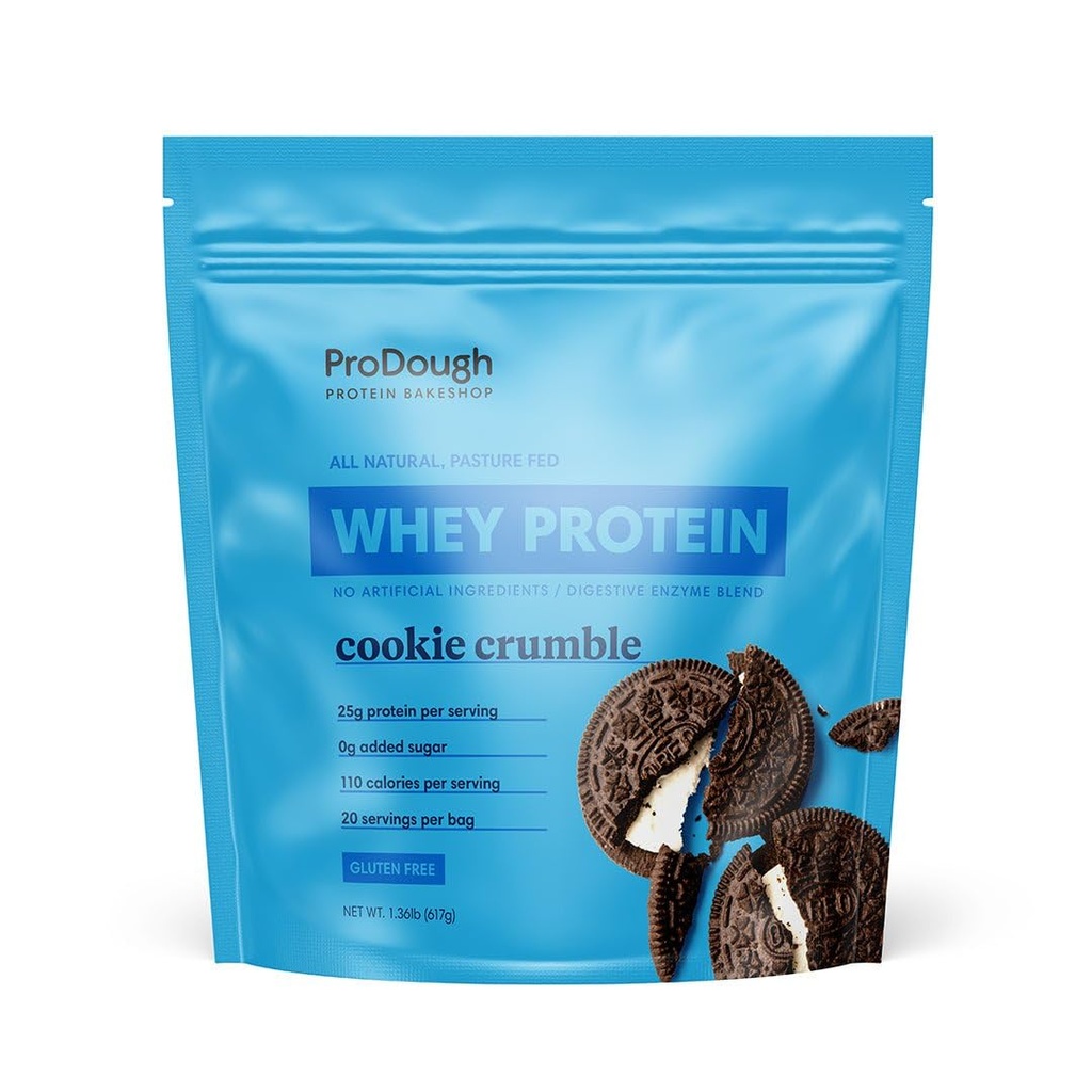 ProDough グルメ Whey Isolate 加水化プロテインパウダー シェイク ミックス - 簡単に消化酵素ブレンド、25g タンパク質/サービング、天然成分、グルテンフリー、Keto フレンドリー (Cookie Crumble)