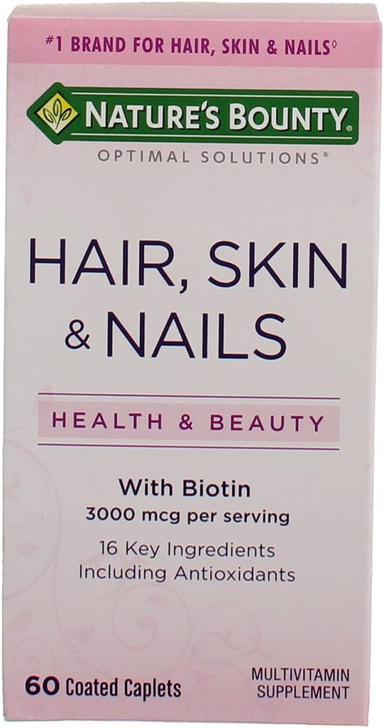 Nature's Bounty Hair, Skin and Nails Caplets 60 ea (Pack of 6)