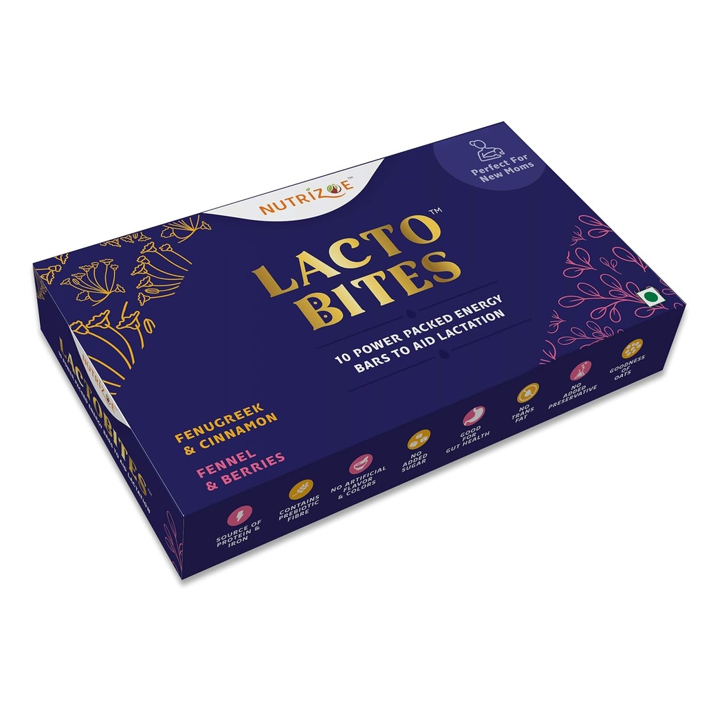 Nutrizoe Lactobites - ミルク供給と簡単な Breastfeeding、450 Gm(10バー)のエイドLactationにパックされた電力