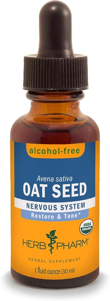 ハーブ Pharm 認定 オーガニック アルコールフリー オート ナッツ シード グリセライト for 神経系 サポート - 1 Fl Oz (パック 1)