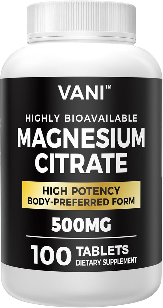 マグネシウムのクエン酸塩500MG 100のタブレット-ビーガン金庫、高い吸収