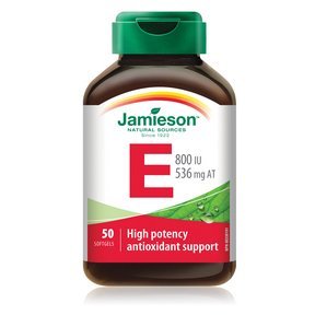 JamiesonのビタミンE 800 IU、50のsoftgels
