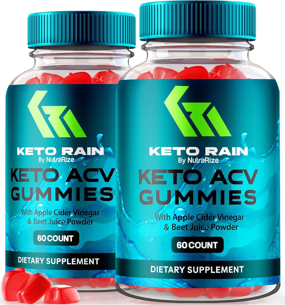 NutraRize (減量のための2 Ketoの雨ACVのグミのパック、公式KetoRain Keto+ACV Gummy、ダイジェクションサポートのためのオールナチュラルアップルサイダーバインガー、プレミアムとChew Gomitas(120グミー)への簡単