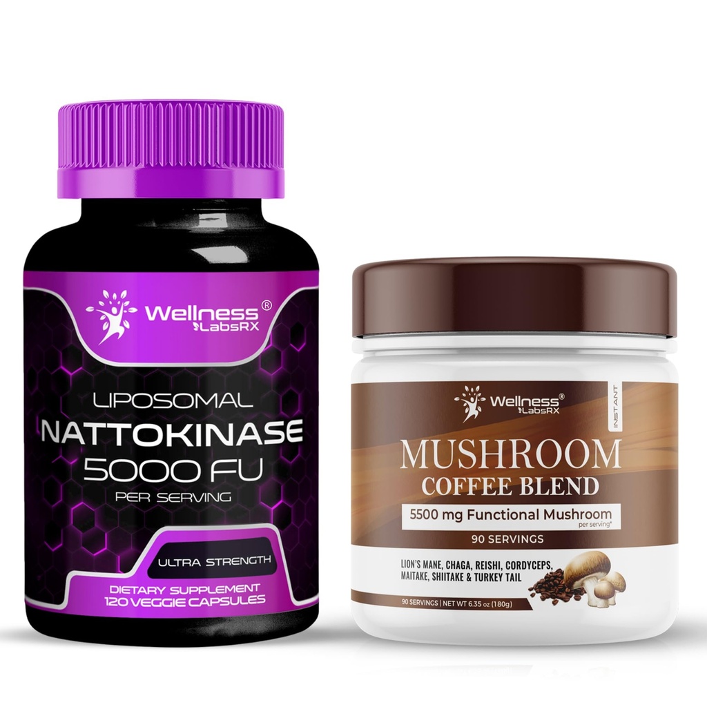 ウェルネス LABSRX Nattokinase の補足のカプセル 5000 FU - きのこのコーヒー ブレンド