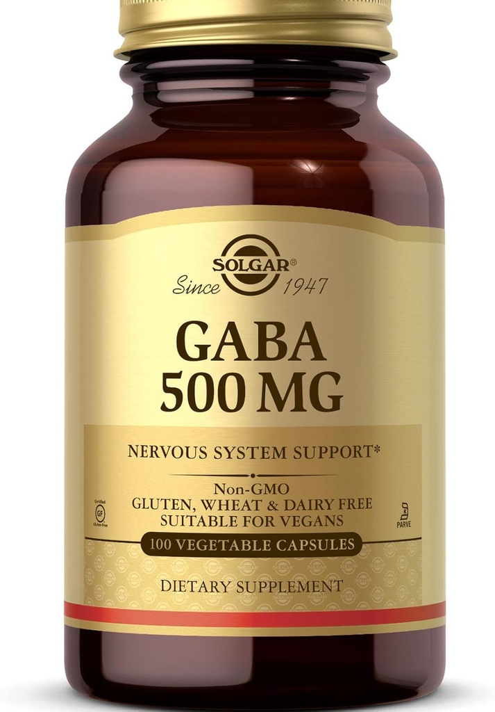 ソルガーGABA 500mg、100野菜カプセル - リラックス&神経系サポート - アミノ酸 - 非GMO、ビーガン、グルテンフリー、酪農場無料、コーシャ - 100サービング