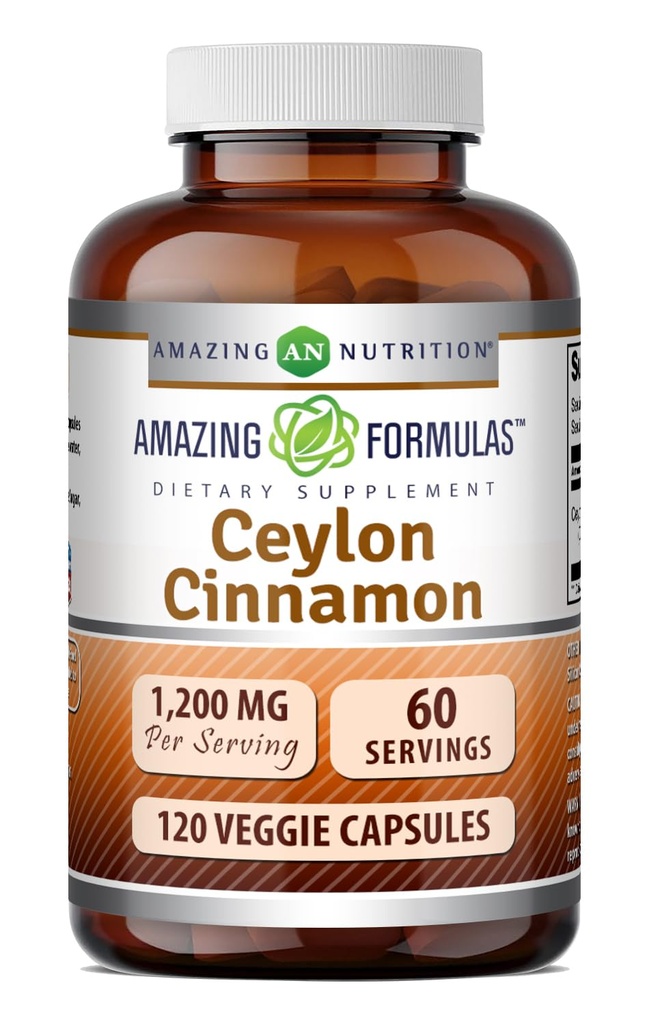 アメイジングフォーミュラ セイロン シナモン 1200 Mg | ベジタリアンカプセル | ノンGMO | グルテンフリー | アメリカ製(1パック | 120カウント)